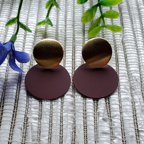 Fashion Bohemian Round Drop Metal Earrings, purple - Picture 9 of 13
